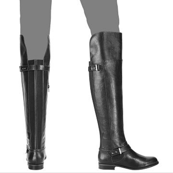 Black Chic Versatile Over The Knee Cuffed Boots - Picture 2 of 5